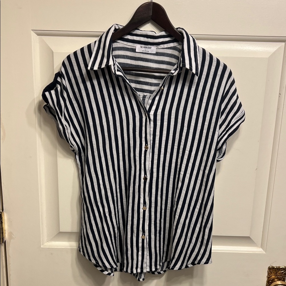 The Workshop Clothing Navu & White Striped Button-Down Shirt